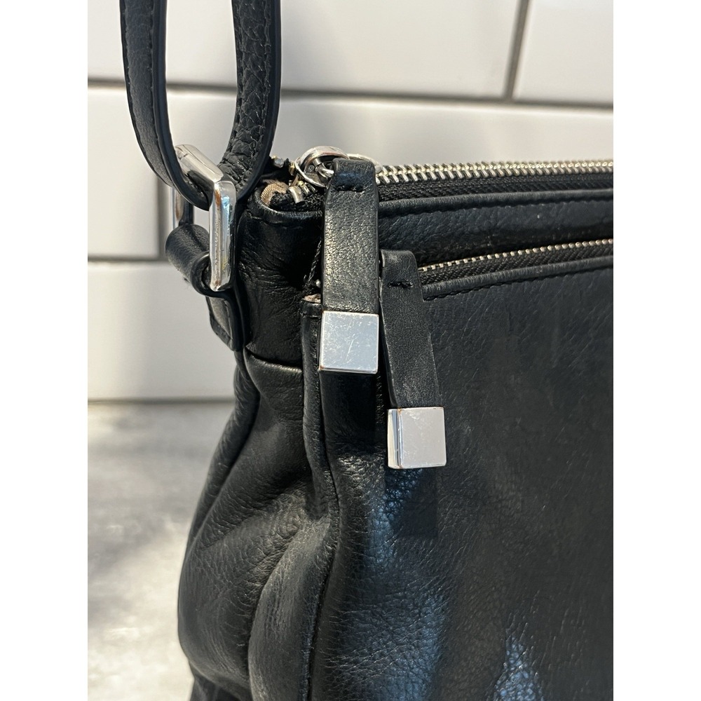 Margot New York Black Pebbled Leather Purse Y2K Crossbody Bag Classic - Picture 5 of 11